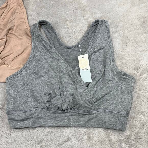 NWT Kindred Bravely LOT OF 2 French Terry Racerback Nursing Sleep Bras XXL Busty - Picture 3 of 12